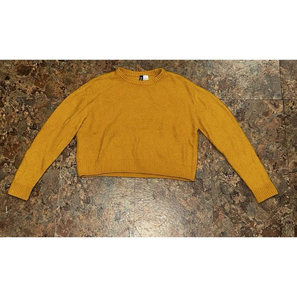 Divided H&M Yellow Crop Sweater Size Small